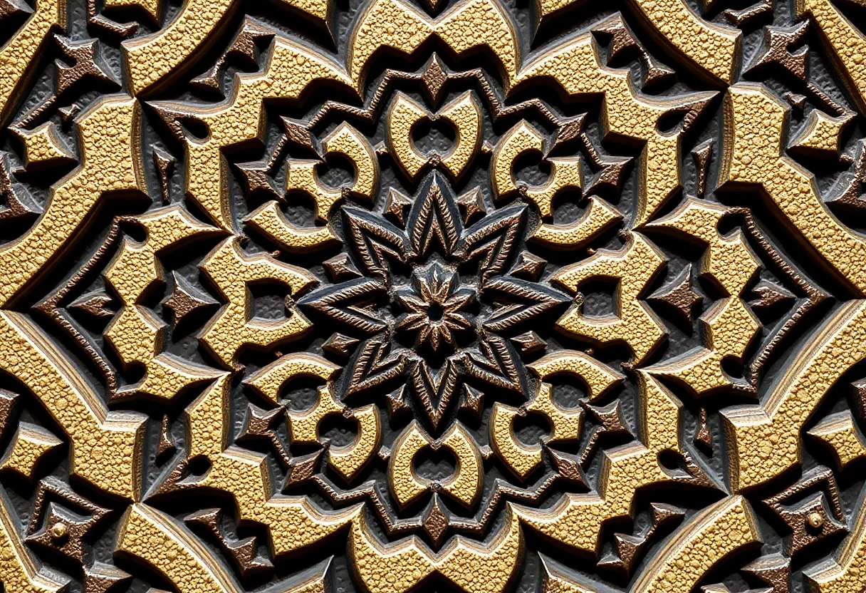 Close-up of an intricate traditional Turkish geometric pattern symbolizing trust and security